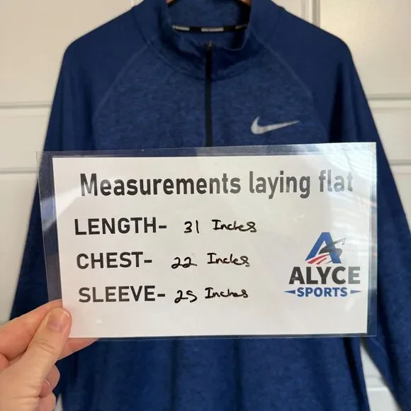 Nike Running Dri-Fit Pullover Mens XL Heather Blue Quarter Zip Long Sleeve Shirt - Picture 2 of 9